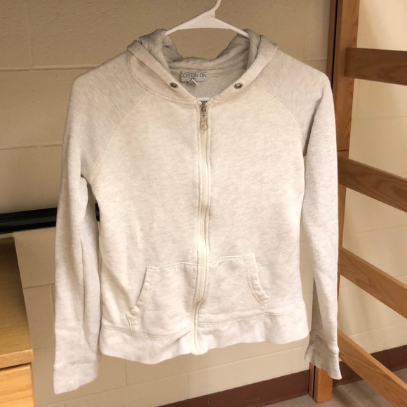 Tops Light Grey Zip Up Hoodie Poshmark